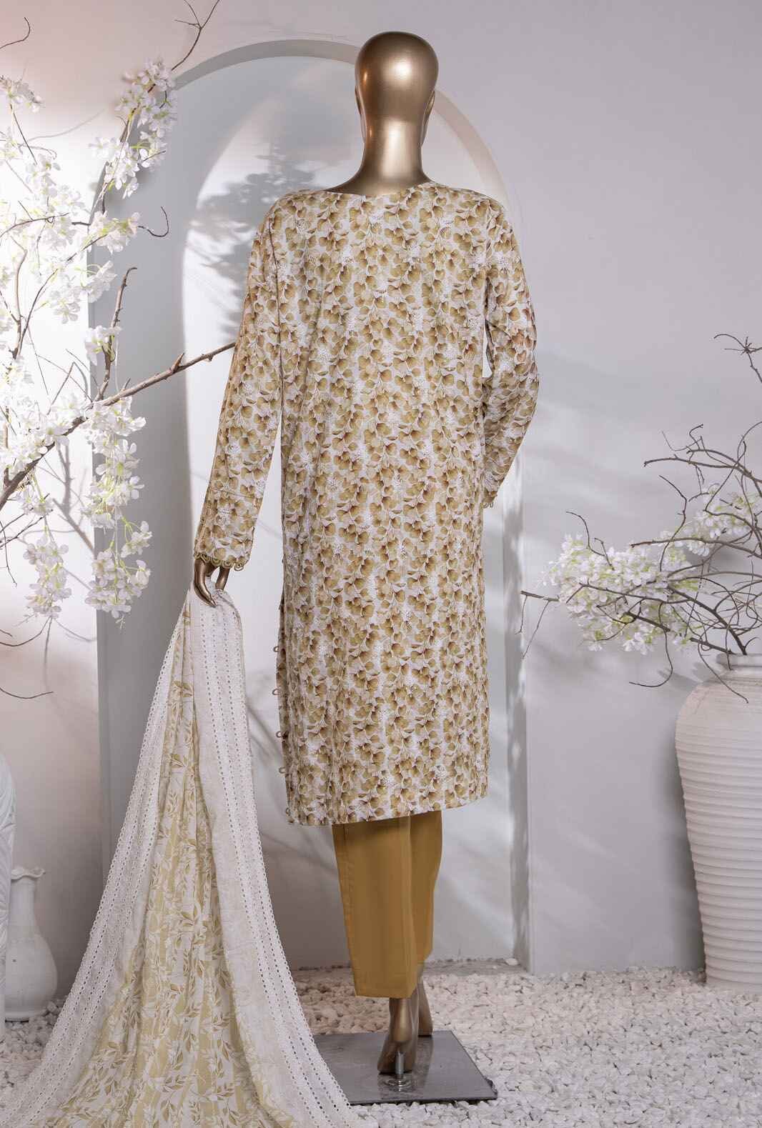 3 Piece Unstitched - Dhagakari Digital Printed lawn Suit - PDE-789 - Image 2