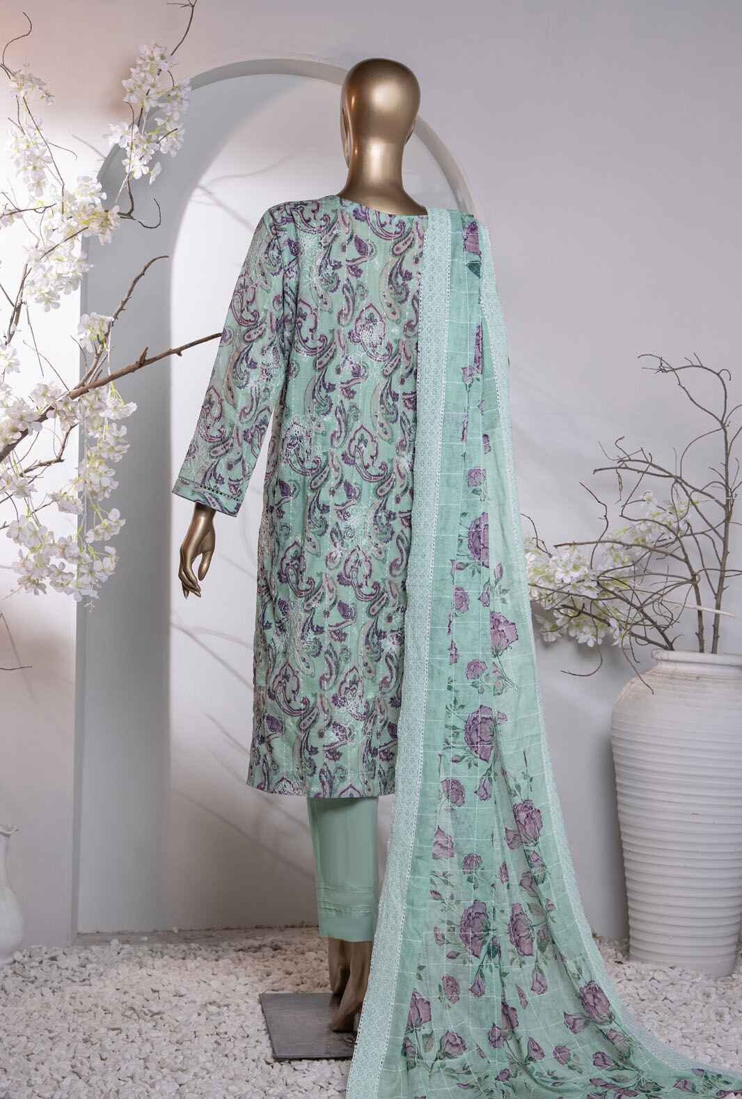 3 Piece Unstitched - Dhagakari Digital Printed lawn Suit - PDE-793 - Image 2