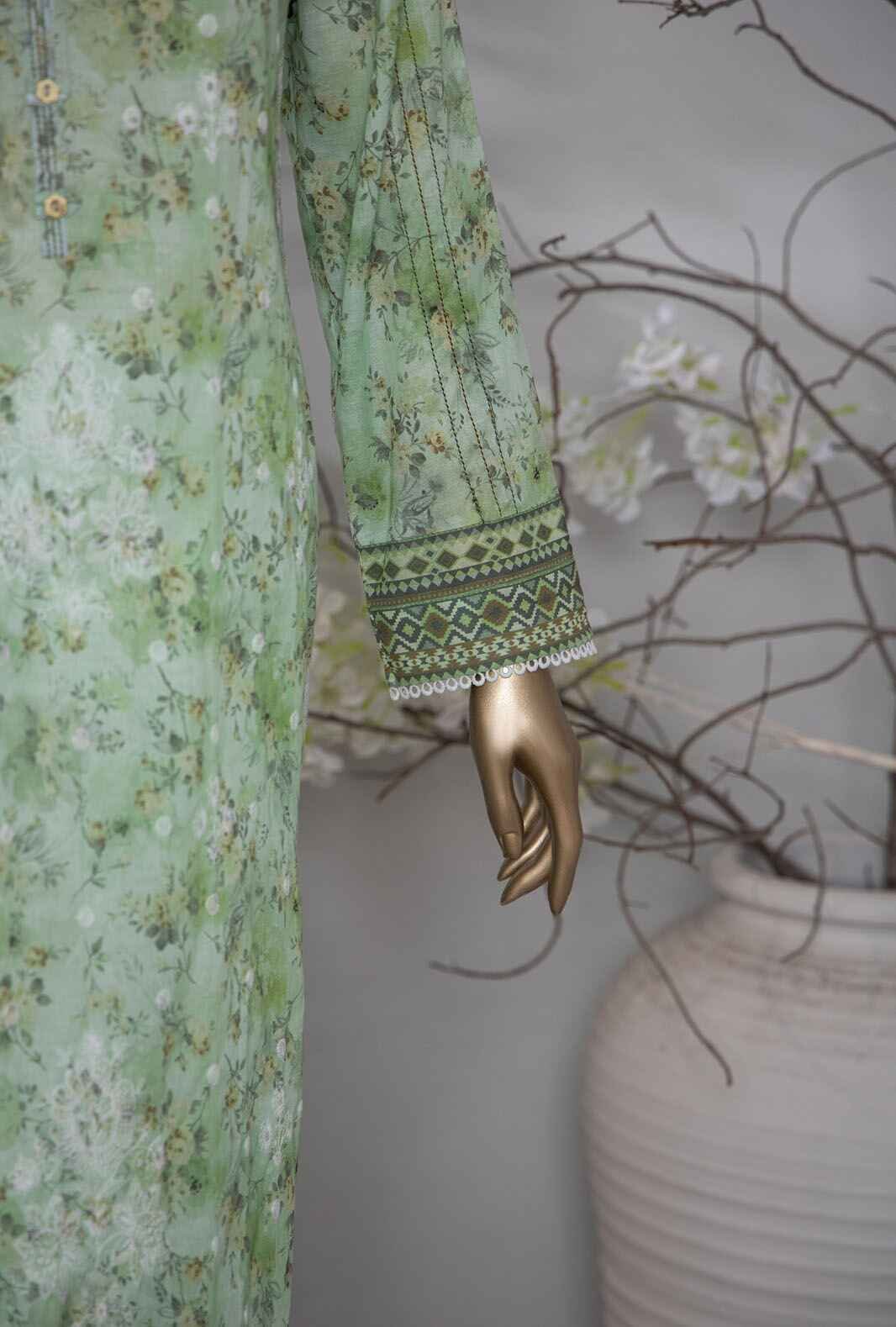 3 Piece Unstitched - Dhagakari Digital Printed lawn Suit - PDE-800 - Image 3