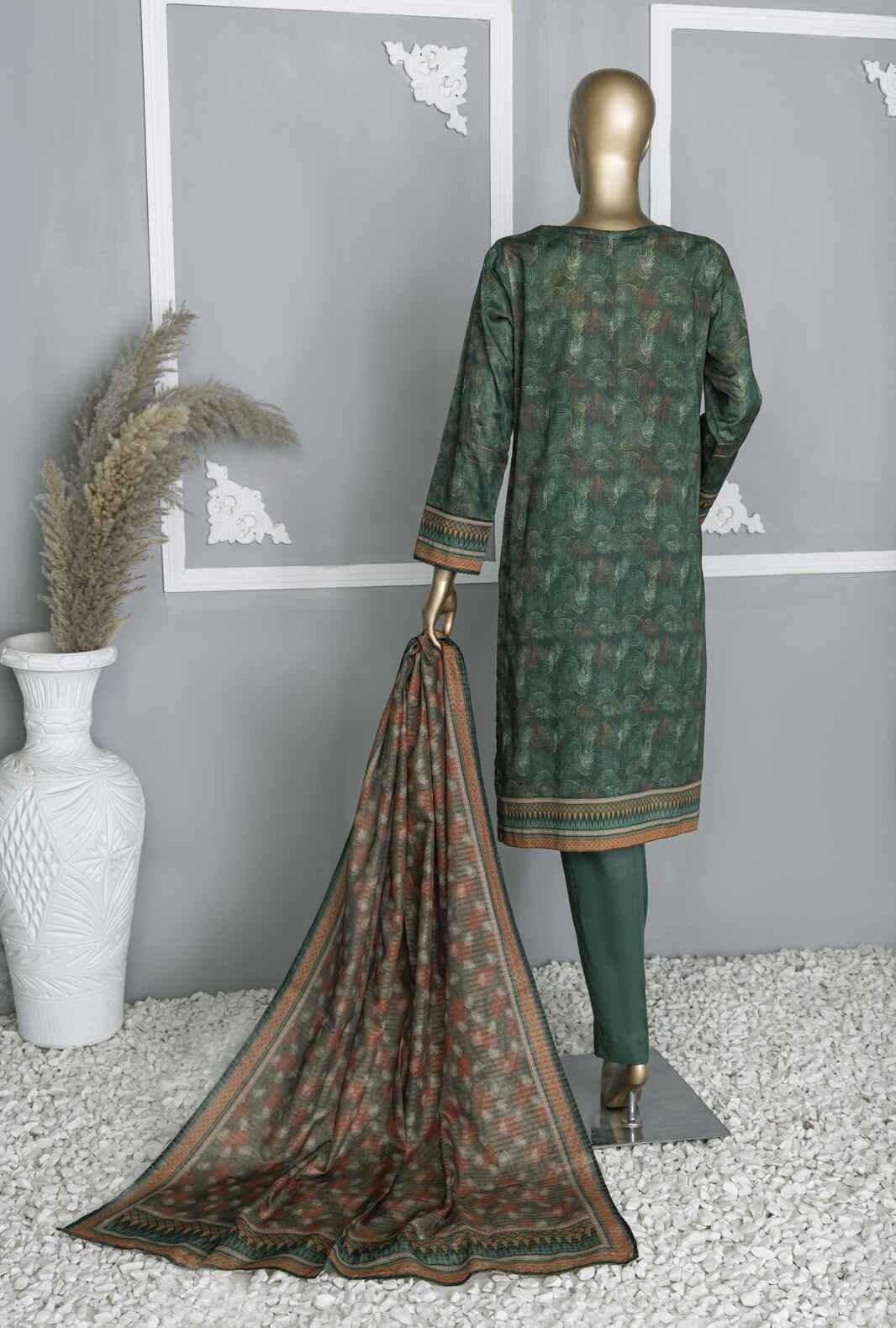 3 Piece Unstitched - Platinum Digital Printed Lawn Suit - PPC-104 - Image 4