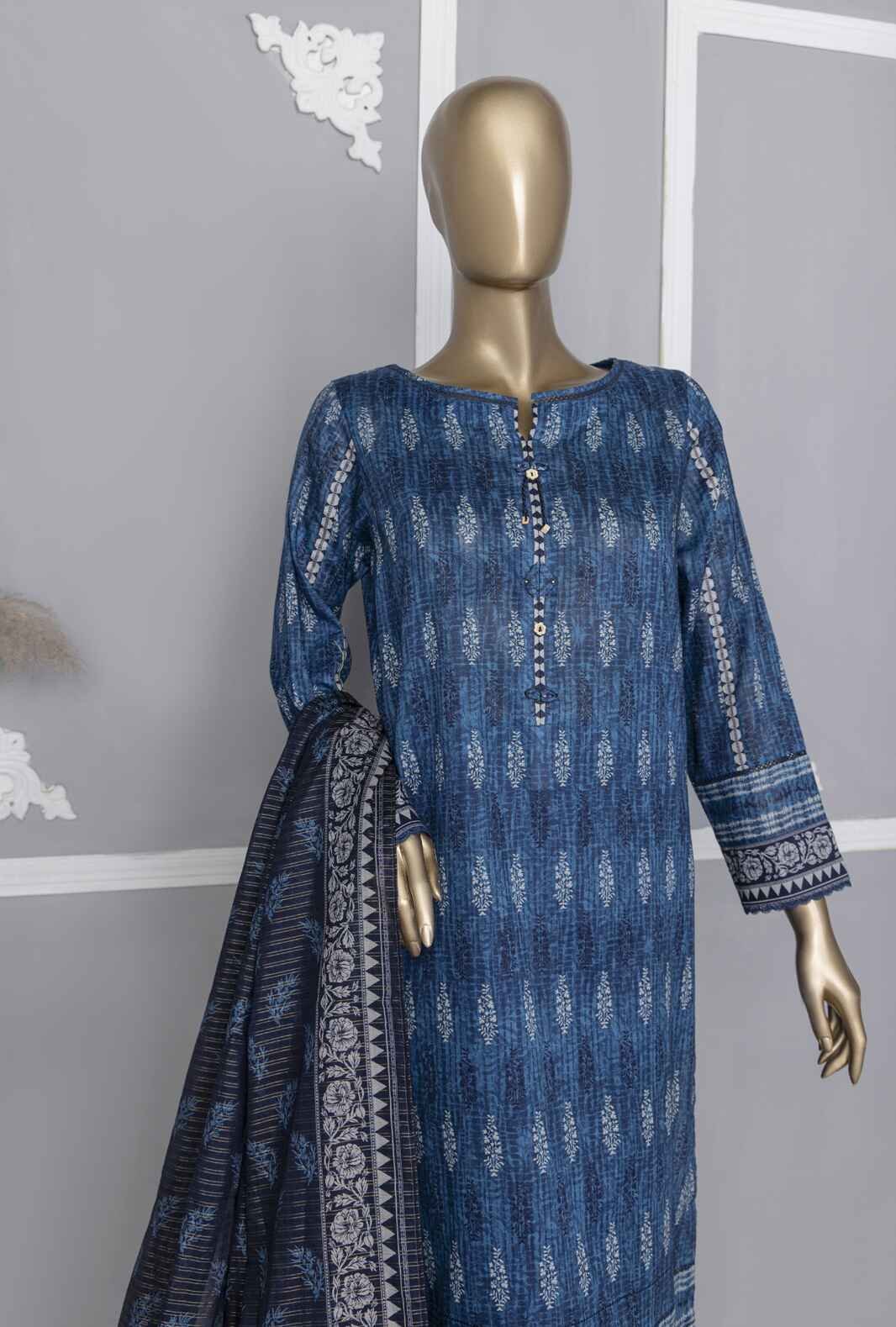 3 Piece Unstitched - Platinum Digital Printed Lawn Suit - PPC-105 - Image 3