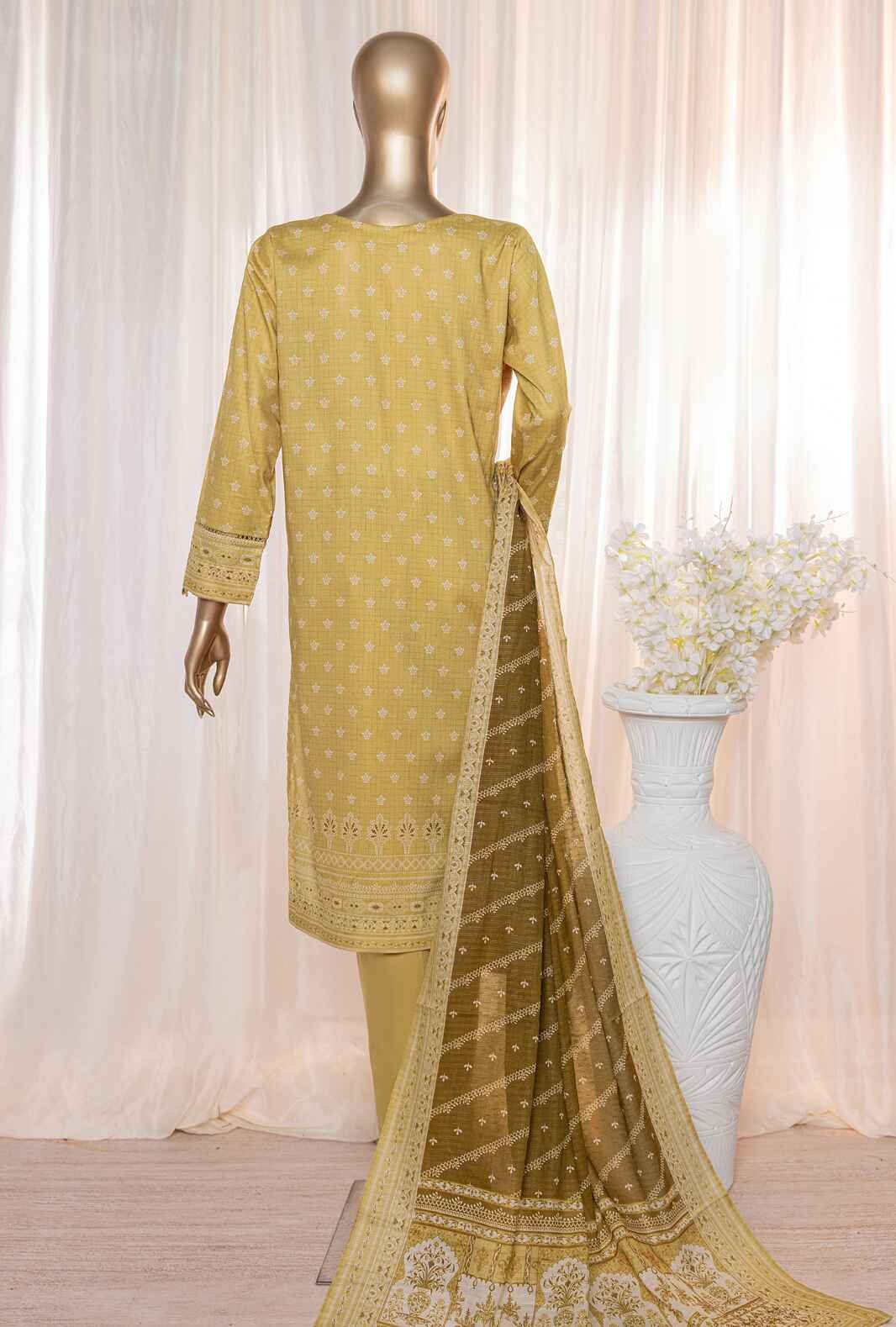 3 Piece Unstitched - Platinum Digital Printed Lawn Suit - PPC-115 - Image 2