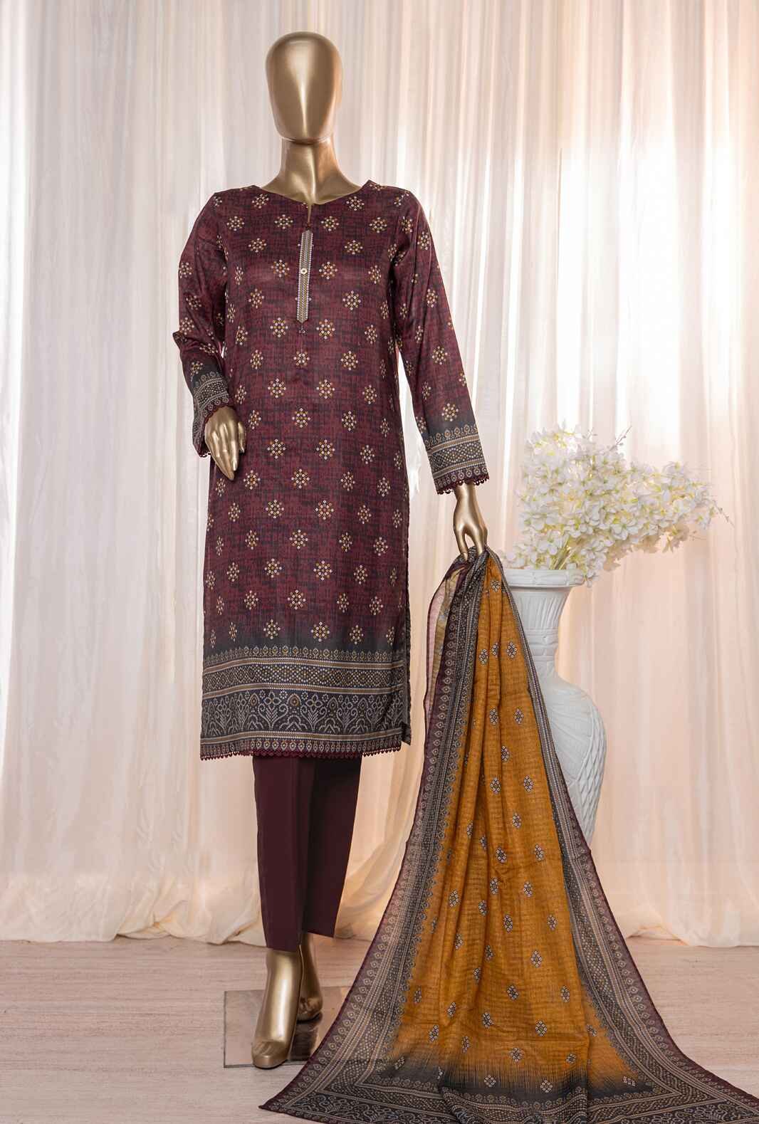3 Piece Unstitched - Platinum Digital Printed Lawn Suit - PPC-116