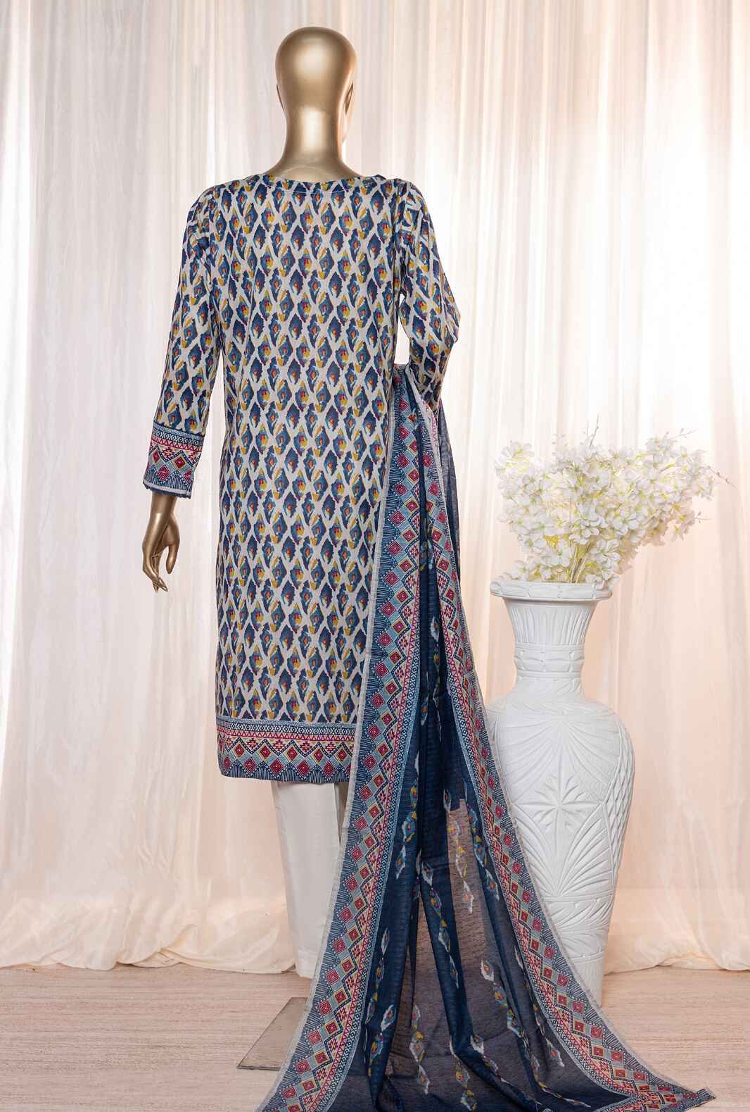 3 Piece Unstitched - Platinum Digital Printed Lawn Suit - PPC-119 - Image 2