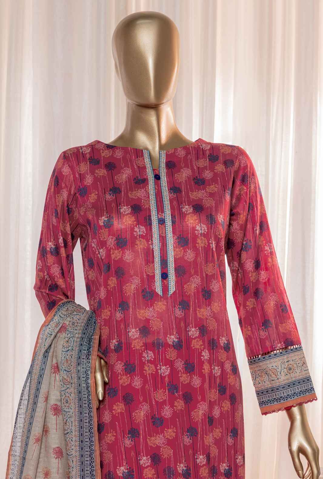 3 Piece Unstitched - Platinum Digital Printed Lawn Suit - PPC-121 - Image 2