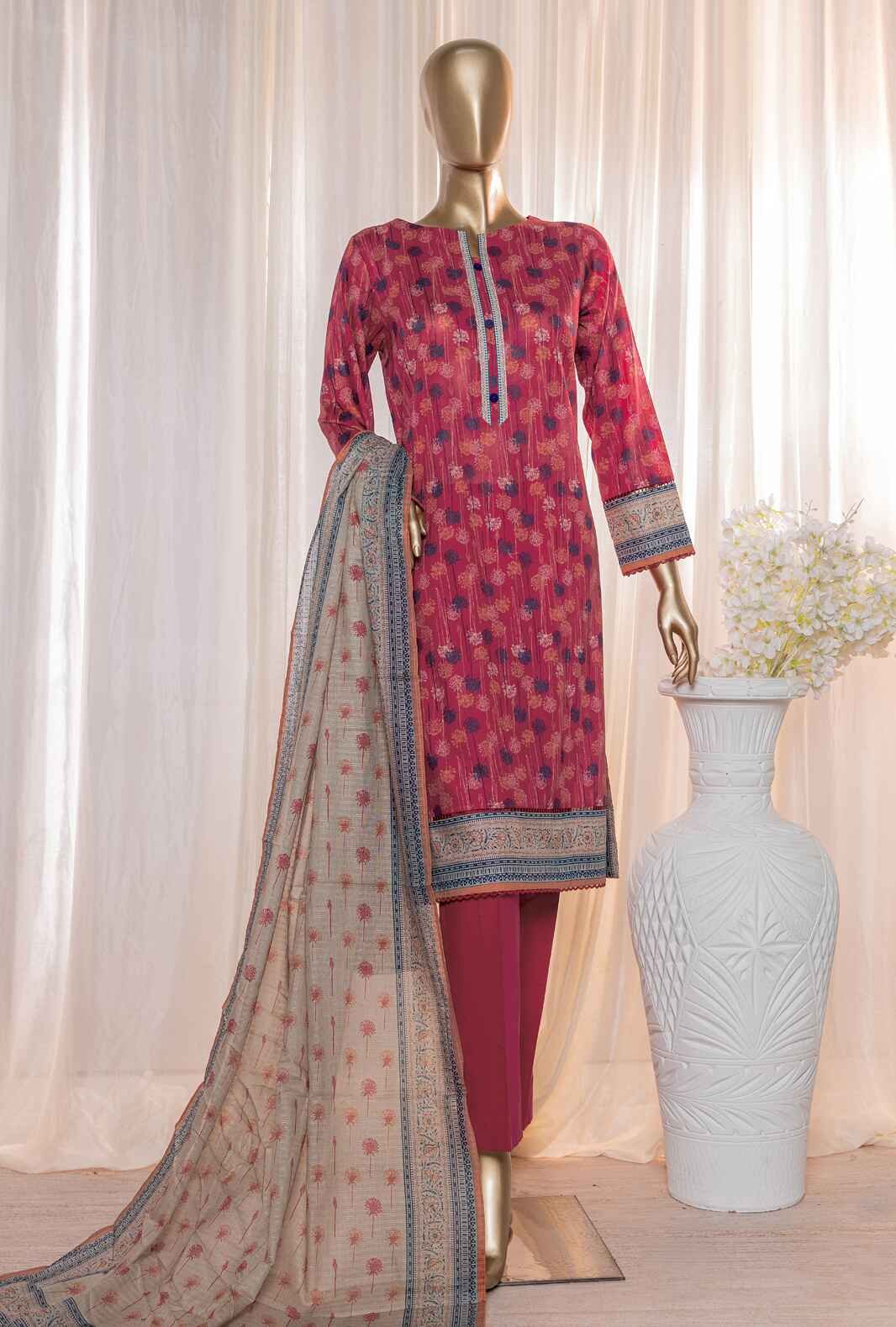 3 Piece Unstitched - Platinum Digital Printed Lawn Suit - PPC-121