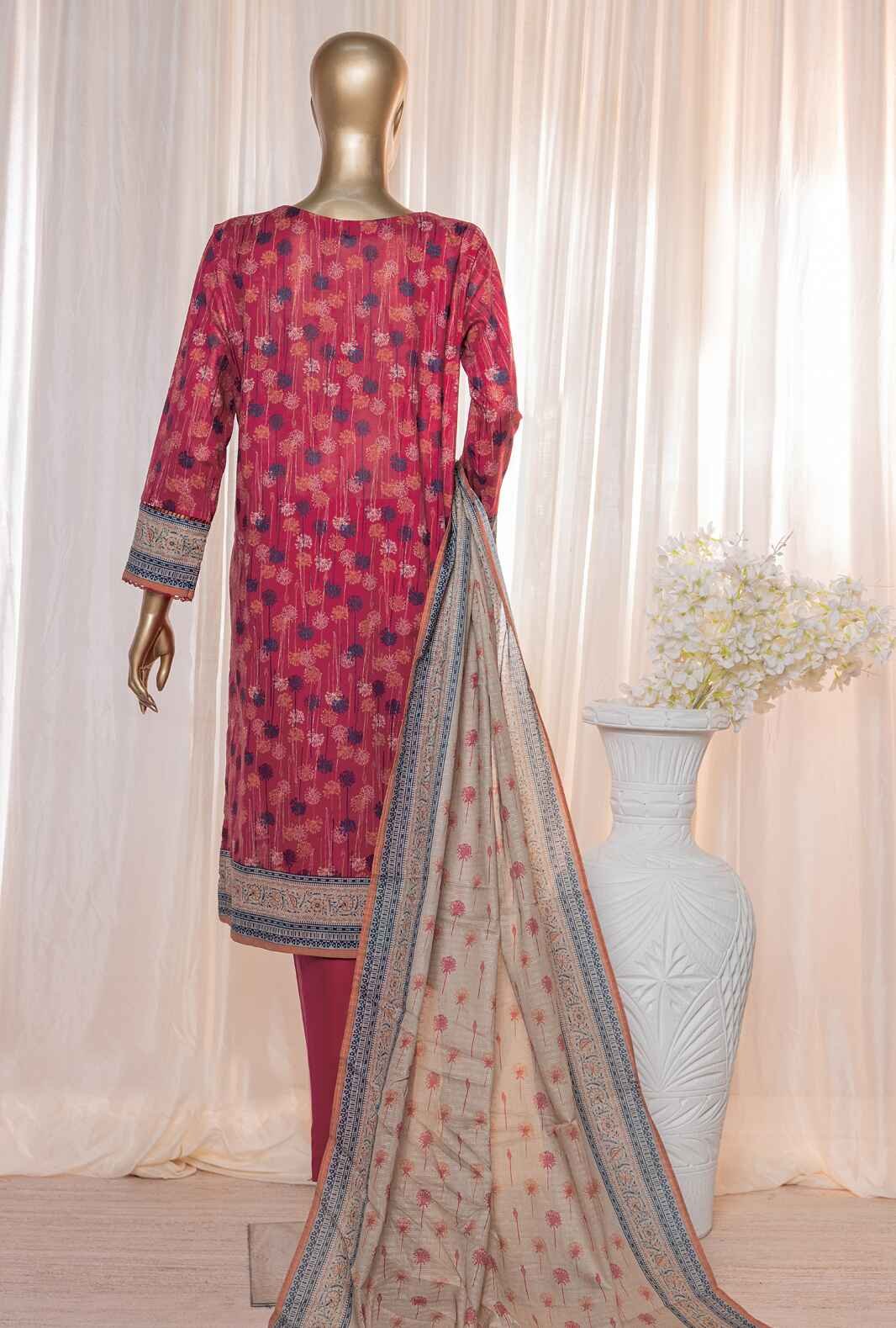 3 Piece Unstitched - Platinum Digital Printed Lawn Suit - PPC-121 - Image 3