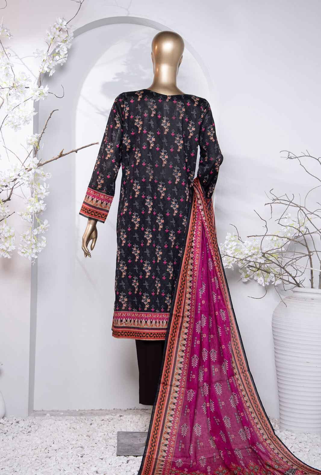 3 Piece Unstitched - Platinum Digital Printed Lawn Suit - PPC-204 - Image 2