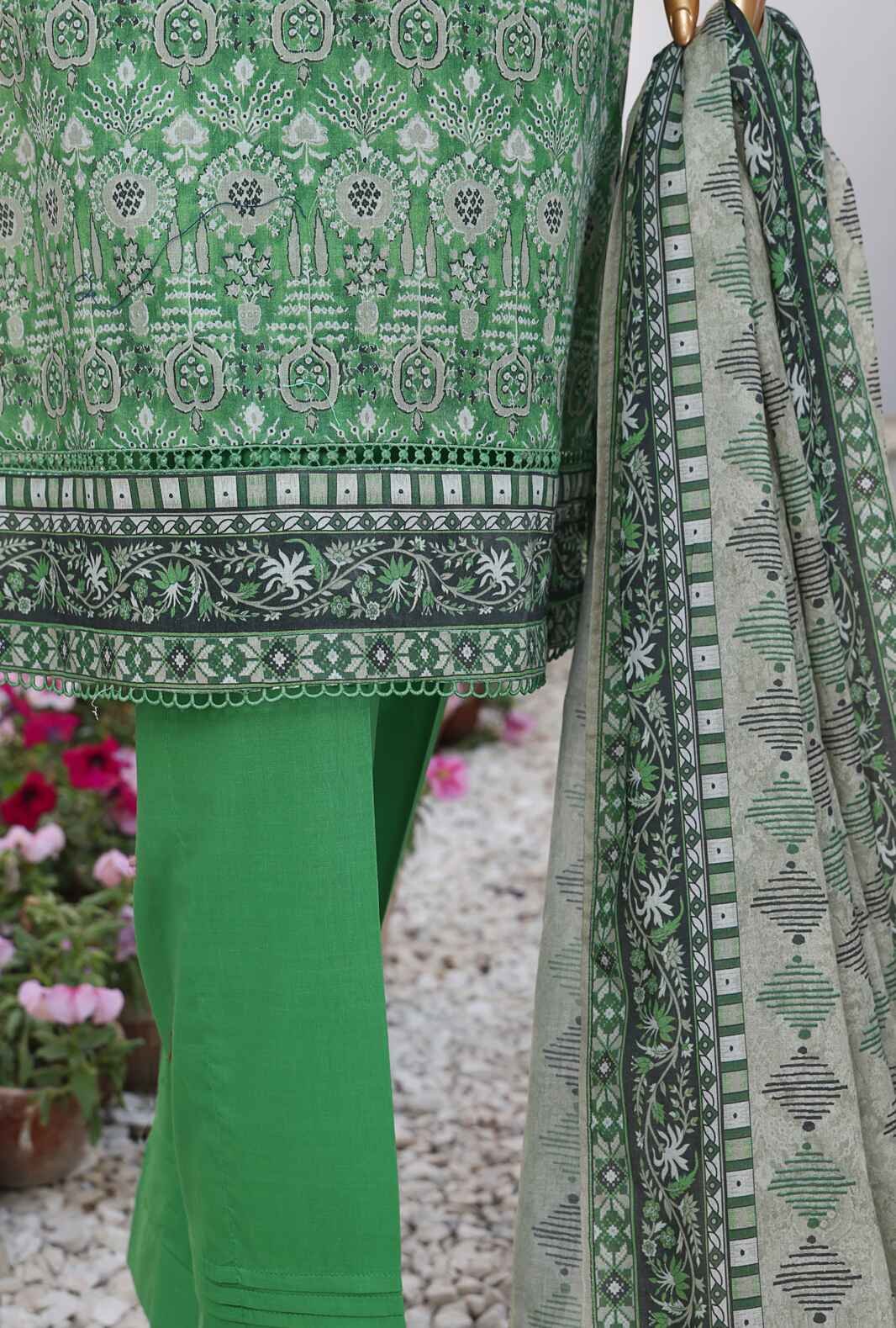 3 Piece Unstitched - Platinum Lawn Printed Suit - PPC-27 - Image 4