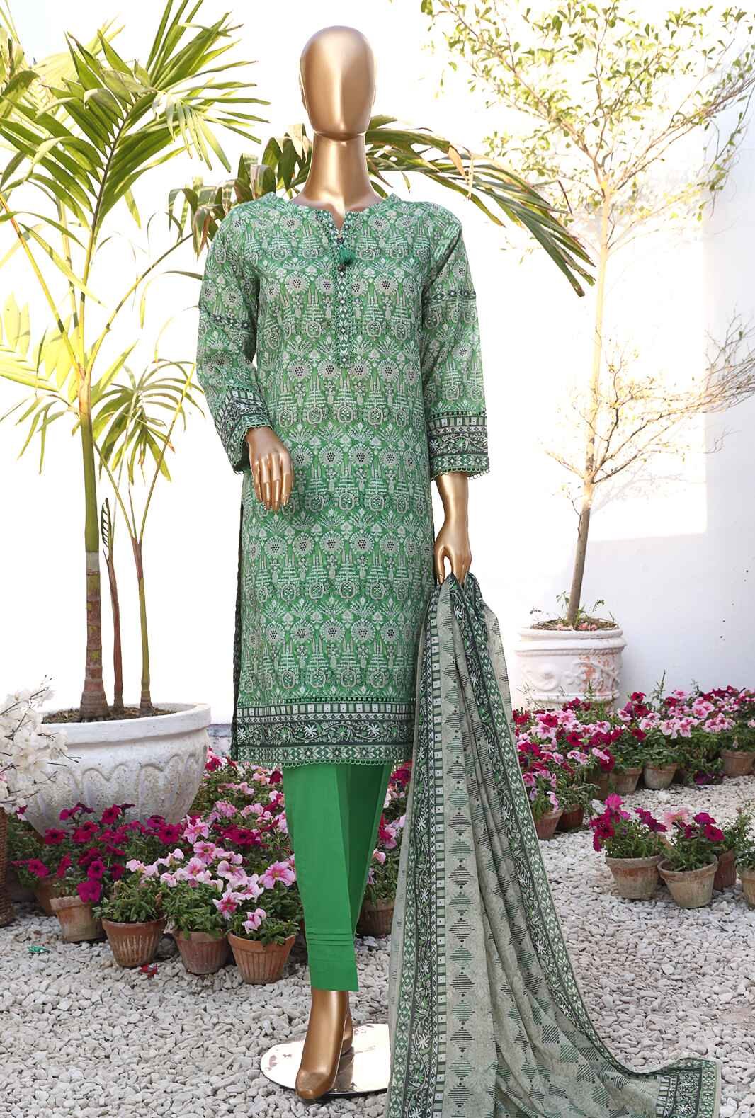 3 Piece Unstitched - Platinum Lawn Printed Suit - PPC-27