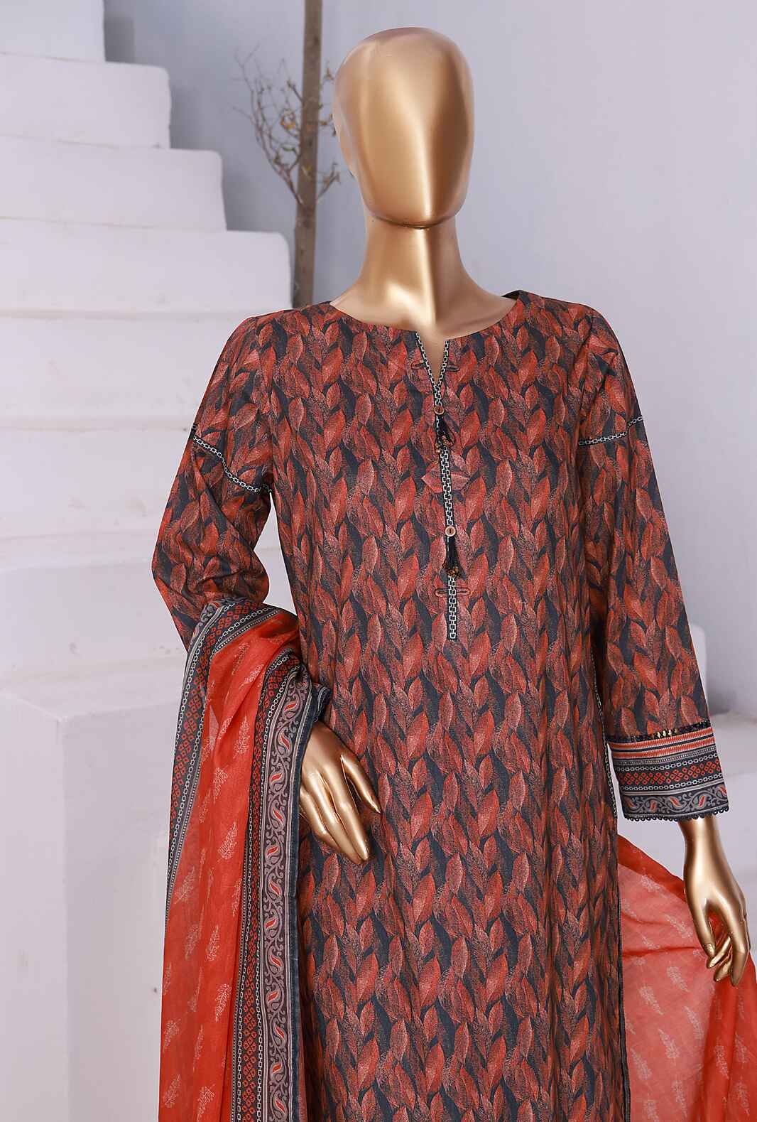 3 Piece Unstitched - Platinum Lawn Printed Suit - PPC-31