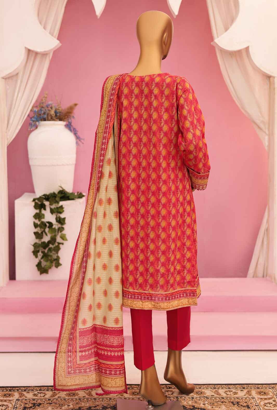 3 Piece Unstitched - Platinum Digital Printed Lawn Suit - PPC-75 - Image 2