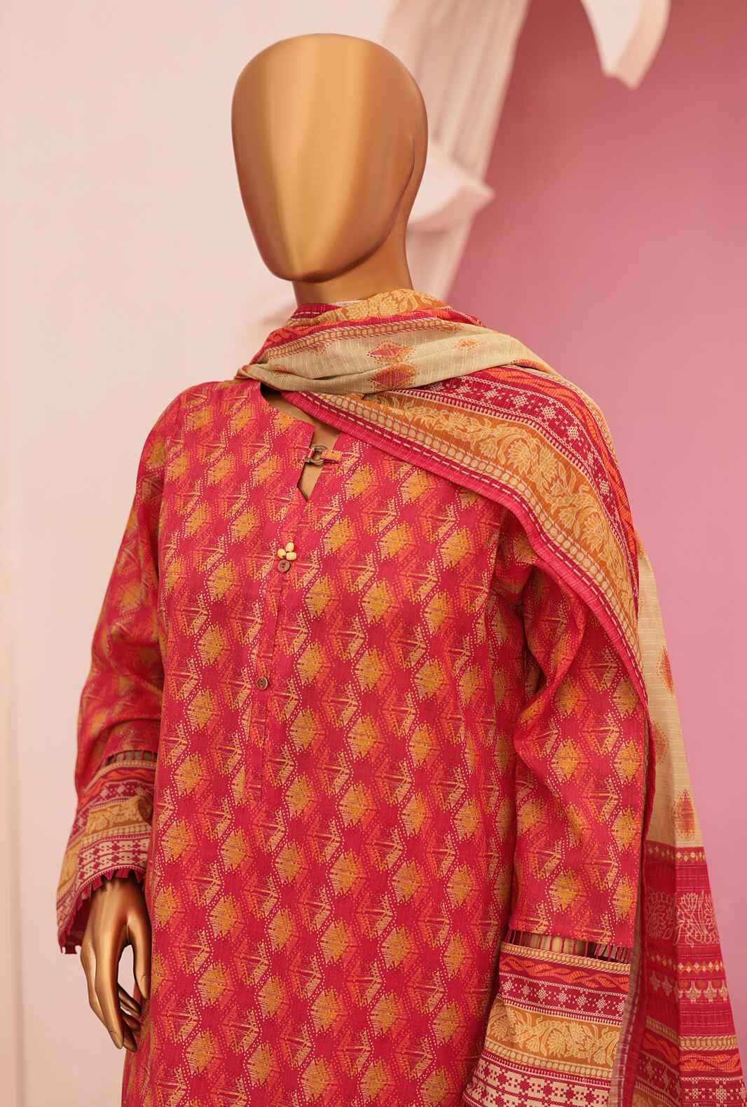 3 Piece Unstitched - Platinum Digital Printed Lawn Suit - PPC-75 - Image 3