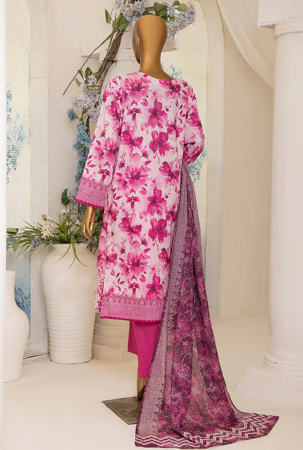 3 Piece Unstitched - Digital Printed Printkari Slub cambric Suit - PSC-207 - Image 2