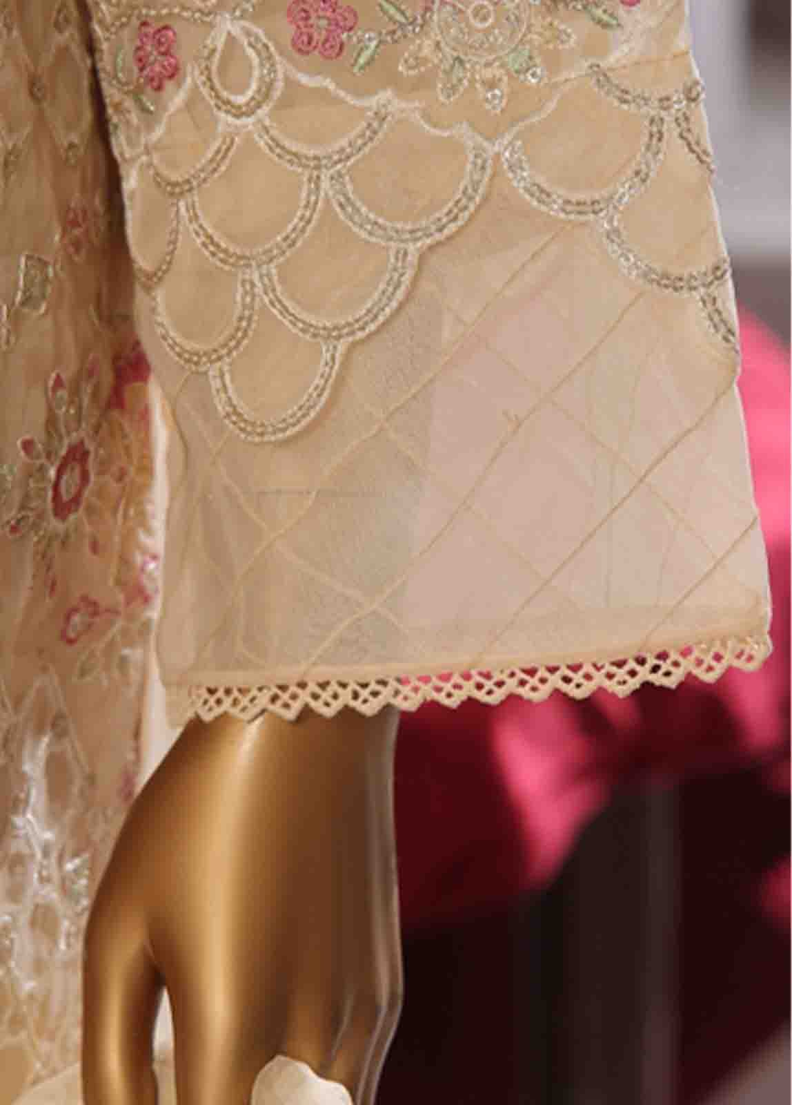 RTS-015 A- 3 Piece Embroidered Organza - Image 4