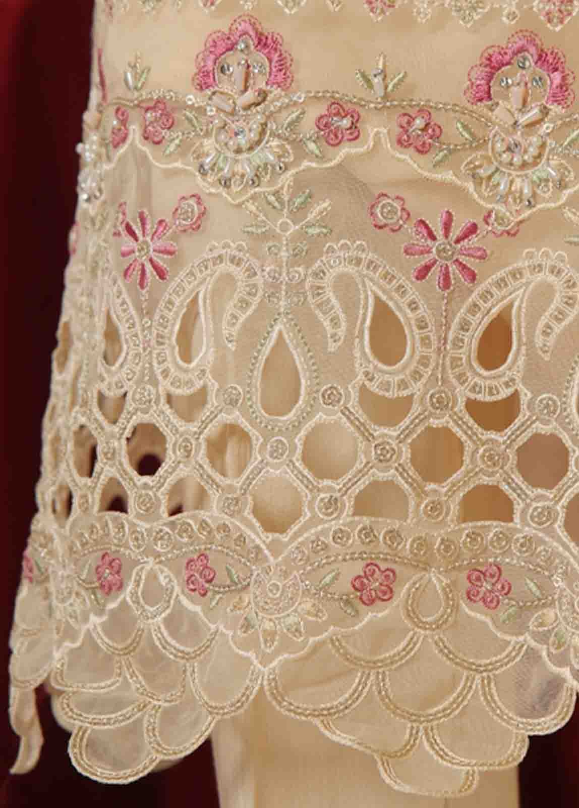 RTS-015 A- 3 Piece Embroidered Organza - Image 5