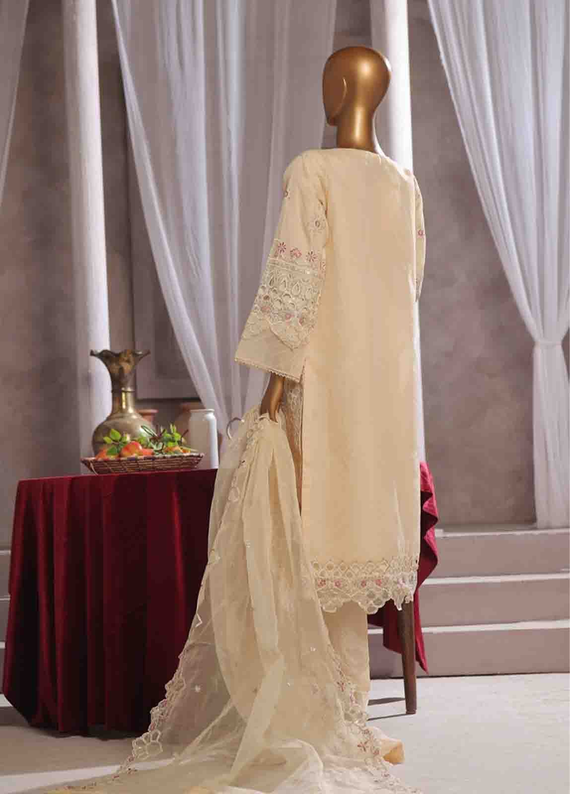 RTS-015 A- 3 Piece Embroidered Organza - Image 6
