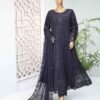 RTSC-001 B- 3 Piece Embroidered Chiffon Frock
