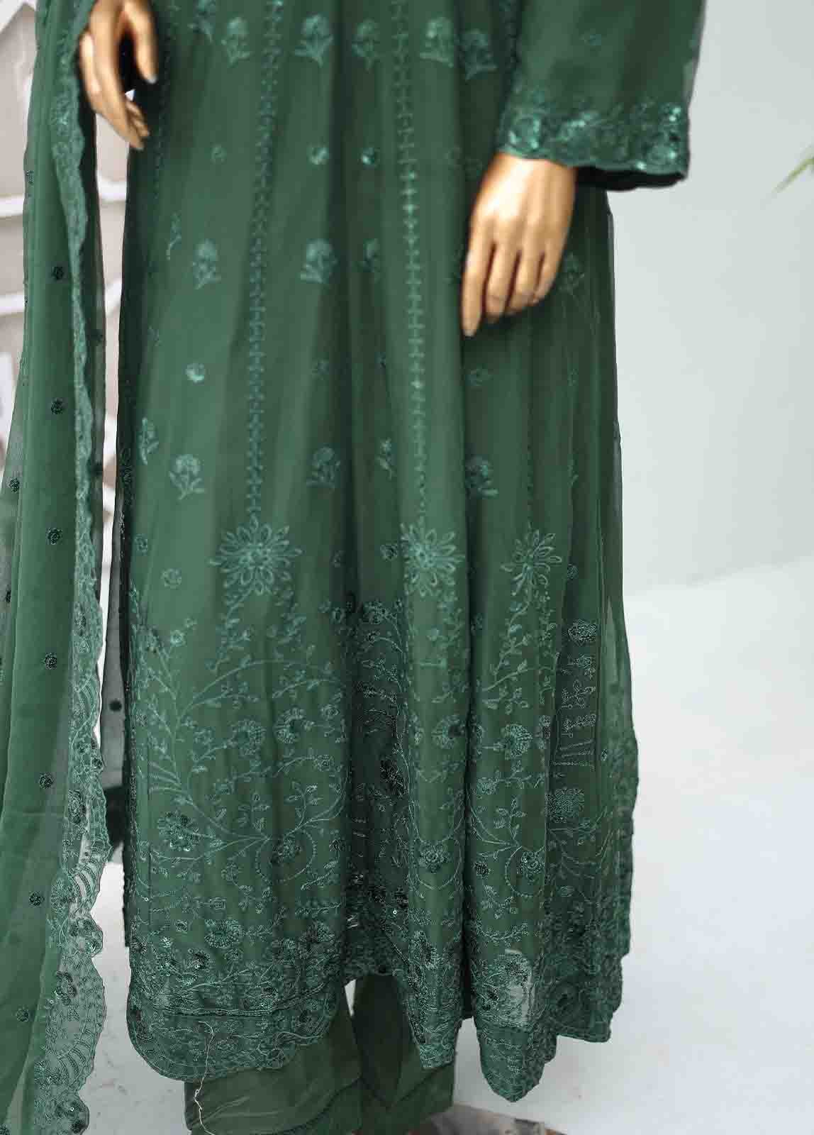 RTSC-002 - 3 Piece Embroidered Chiffon Frock - Image 5