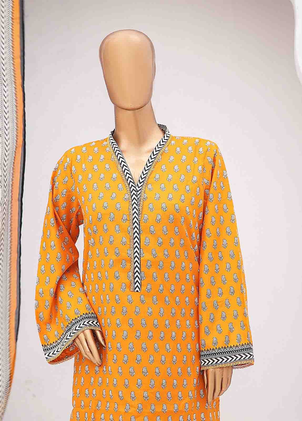 SM-026 A-PR- 3 Piece Printed Stitched Suit - Image 3