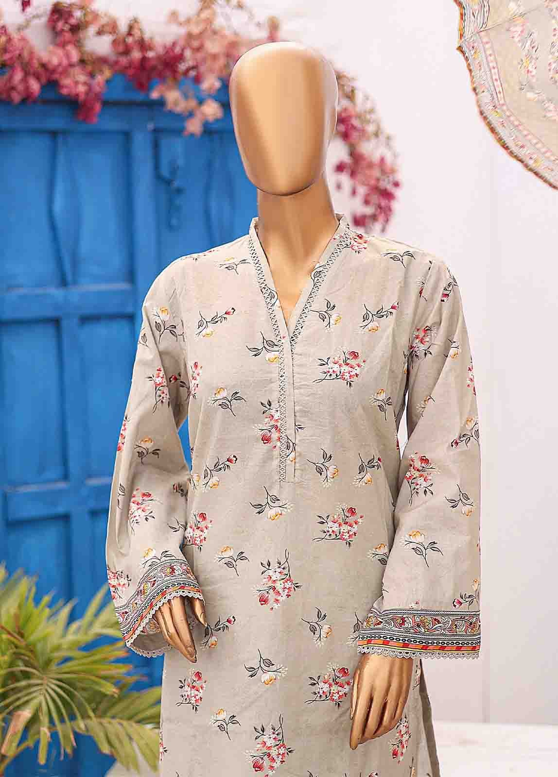 SM-0435 B-PR- 3 Piece Printed Stitched Suit - Image 2