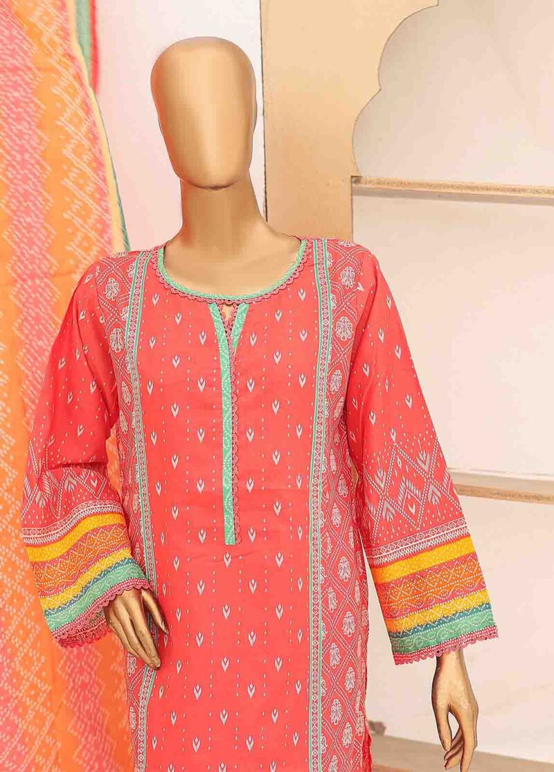 SM-PR-040- 3 Piece Printed Cotton Suit - Image 2