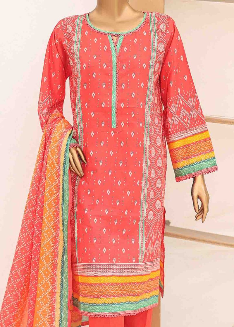 SM-PR-040- 3 Piece Printed Cotton Suit - Image 3