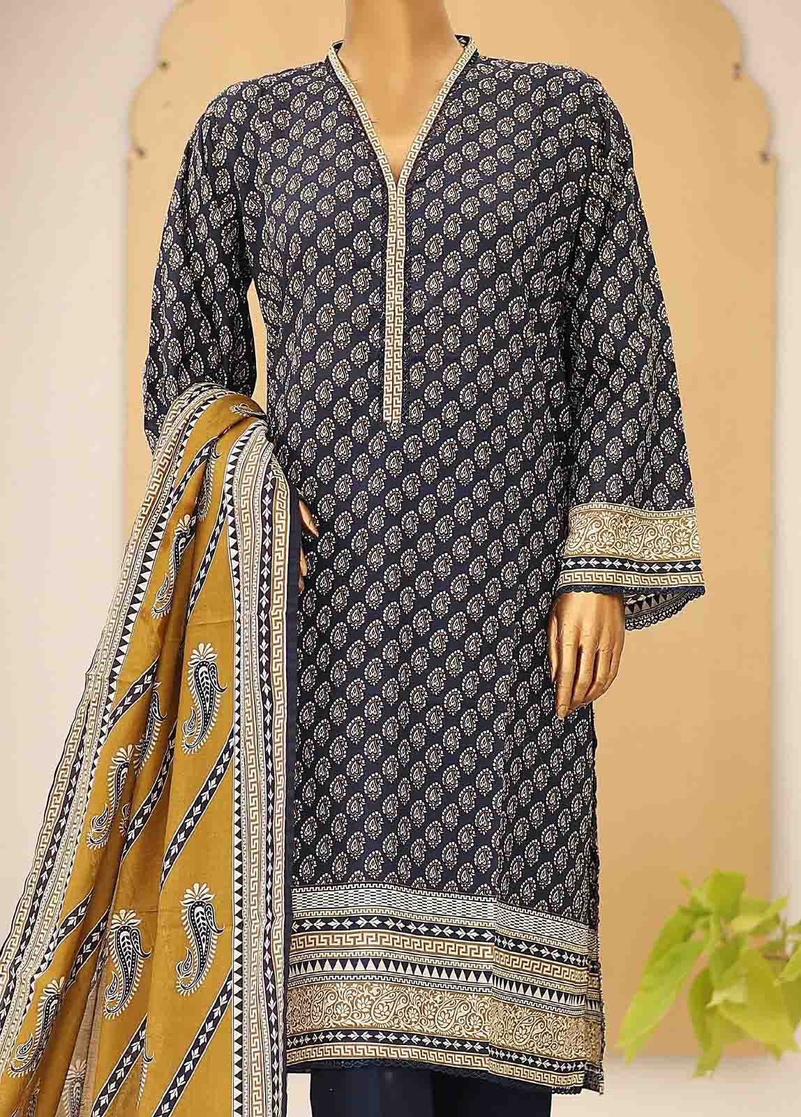 SM-PR-049- 3 Piece Printed Cotton Suit - Image 3