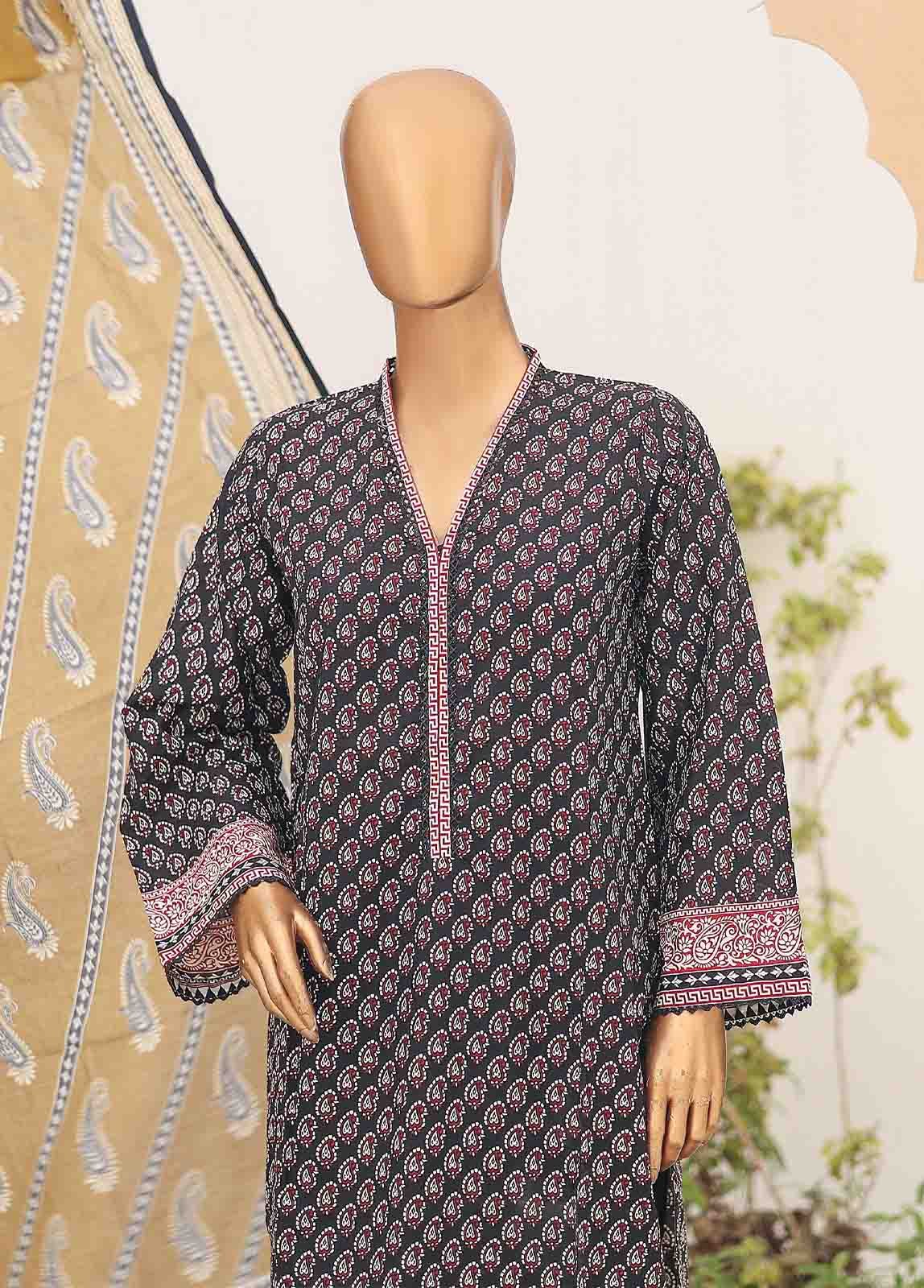 SM-PR-050- 3 Piece Printed Cotton Suit - Image 2