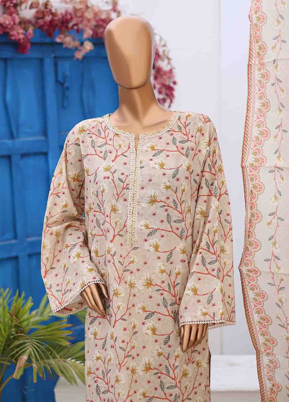 SM-PR-0569 B- 3 Piece Printed Stitched Suit - Image 2