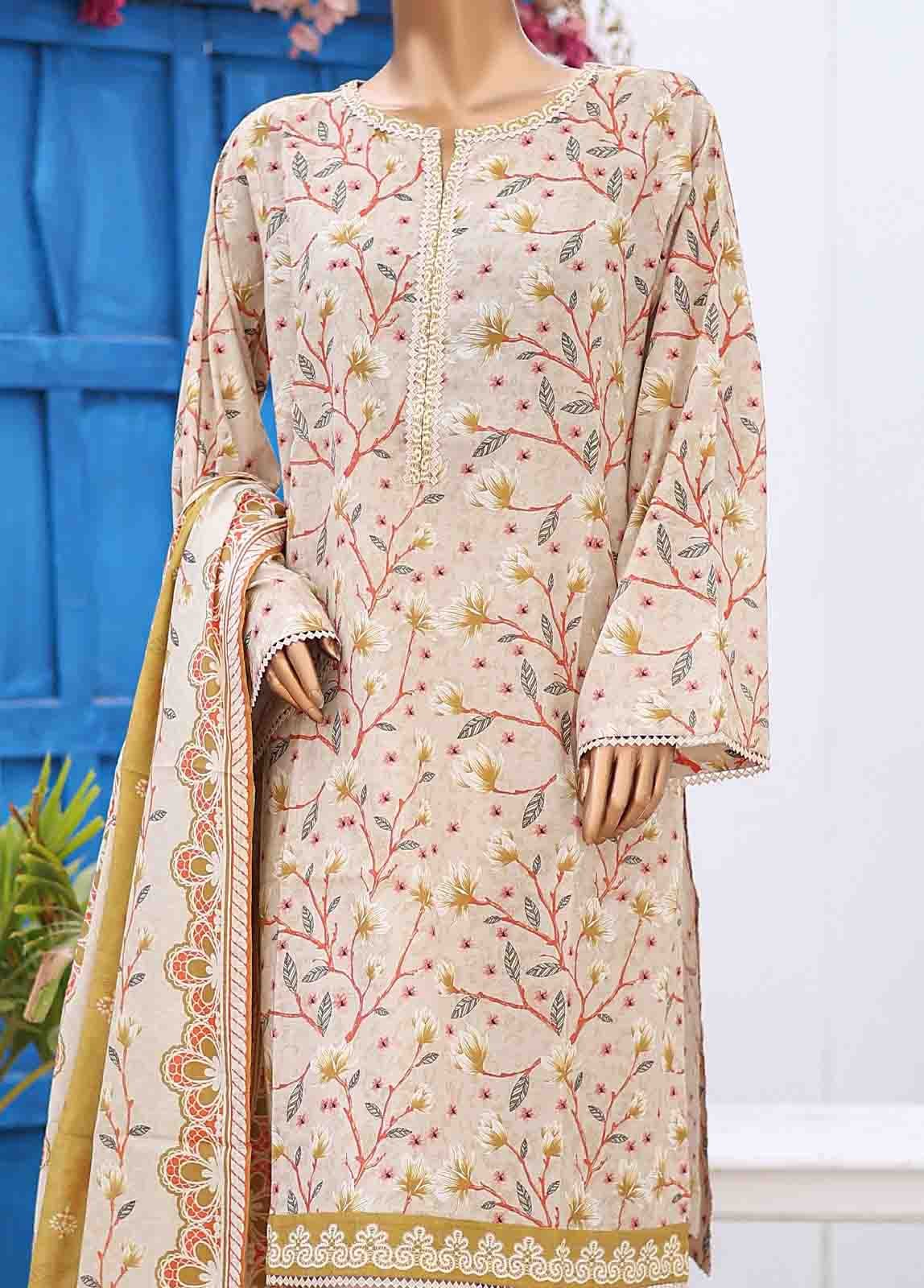SM-PR-0569 B- 3 Piece Printed Stitched Suit - Image 3