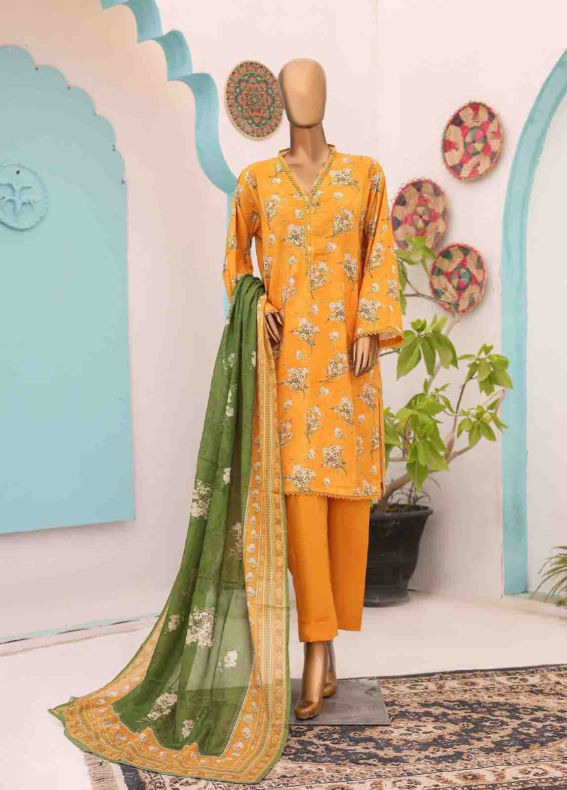 SM-PR-0571 B- 3 Piece Printed Stitched Suit