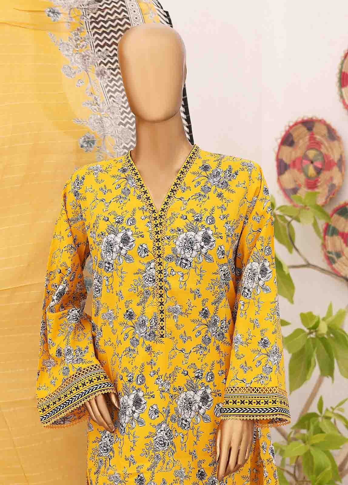 SM-PR-0625 B- 3 Piece Printed Cotton Suit - Image 2