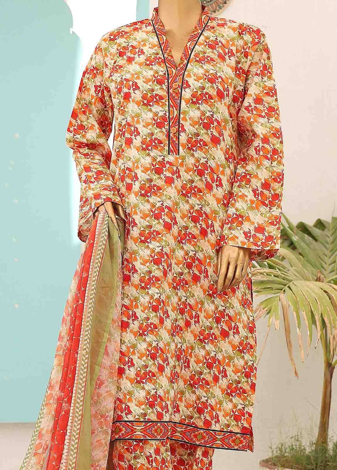 SMCD-0111- 3 Piece Printed Stitched Suit - Image 3