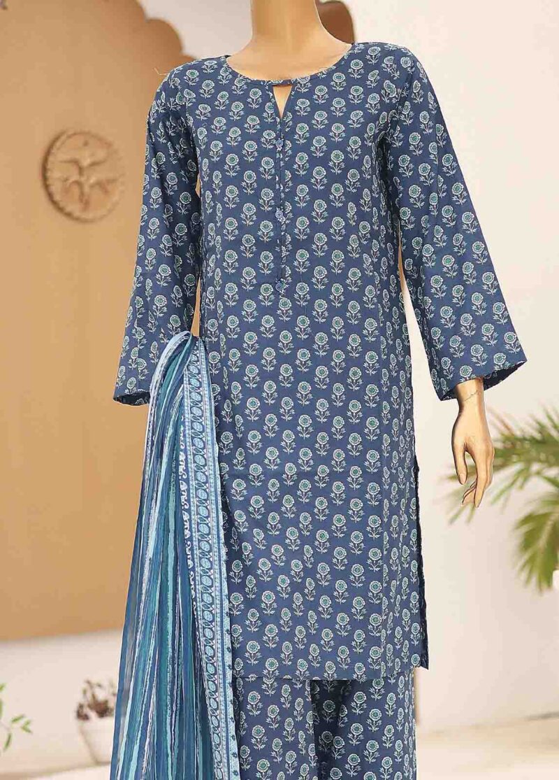 SMCD-083- 3 Piece Printed Cotton Suit - Image 3