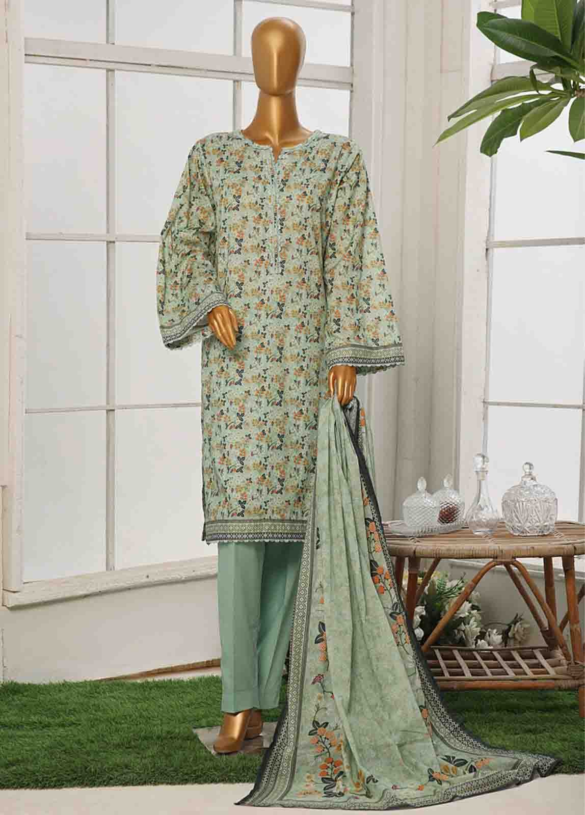 WC-016- 3 Piece Printed Cotton Suit