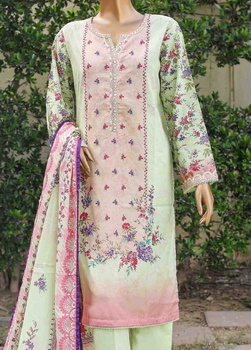 WC-027- 3 Piece Printed Cotton Suit - Image 3