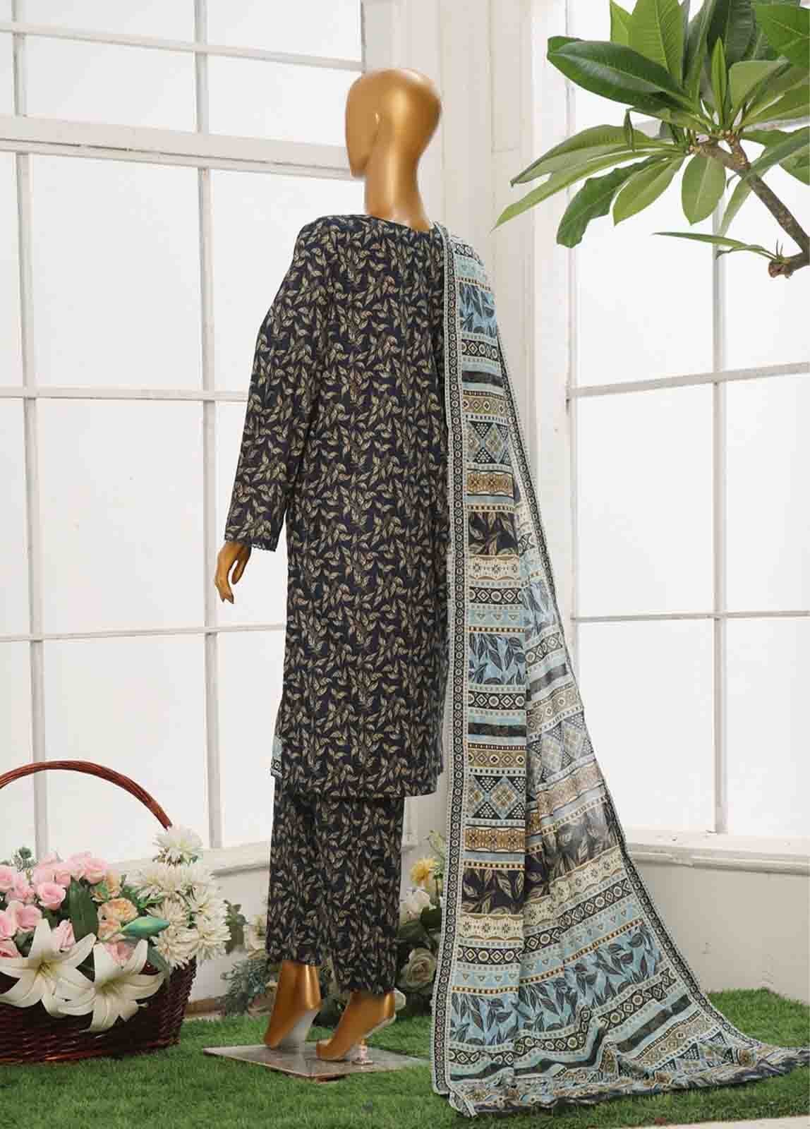WC-046- 3 Piece Printed Cotton Suit - Image 6