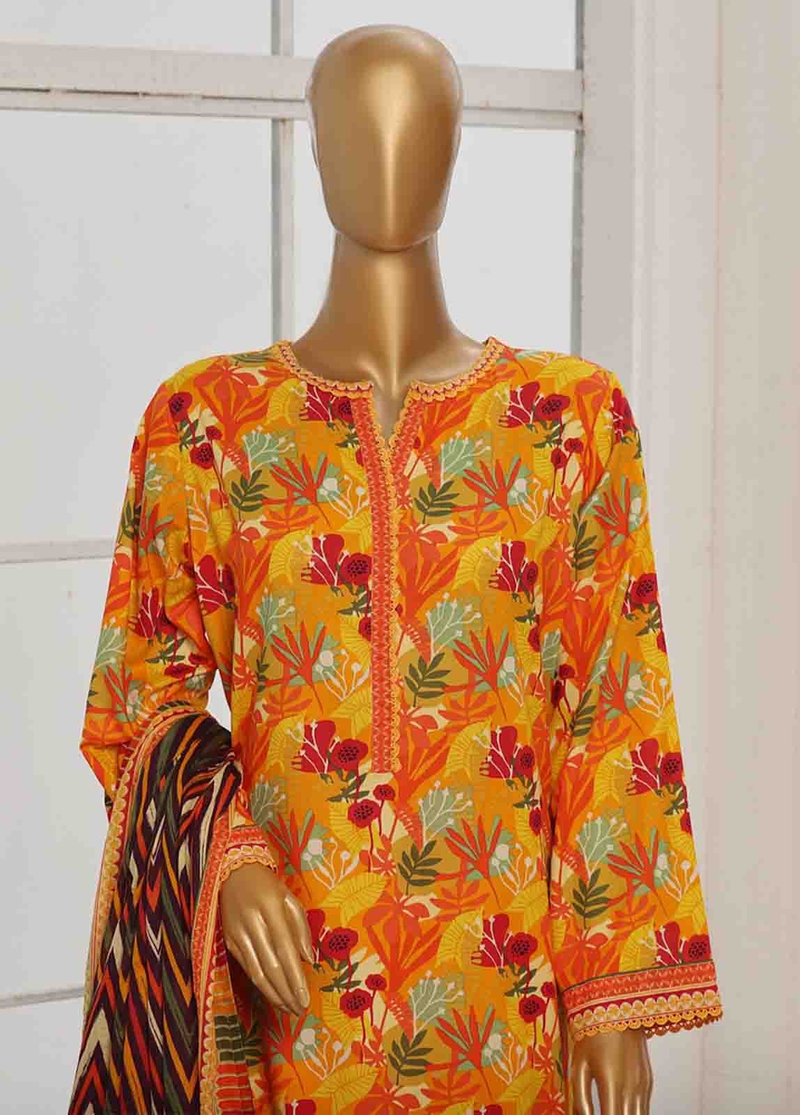WC-047- 3 Piece Printed Cotton Suit - Image 2