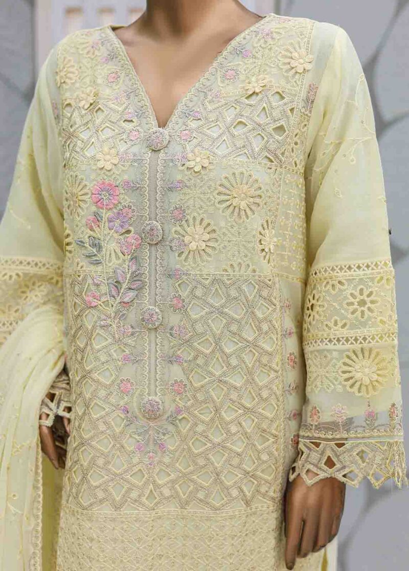 ZEFC-2051- 3 Piece Embroidered Chiffon - Image 3