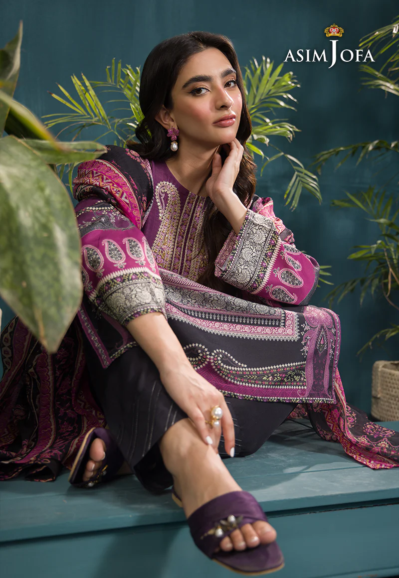 AJGR-16 EMBROIDERED SWISS LAWN 3 PCS - Image 6