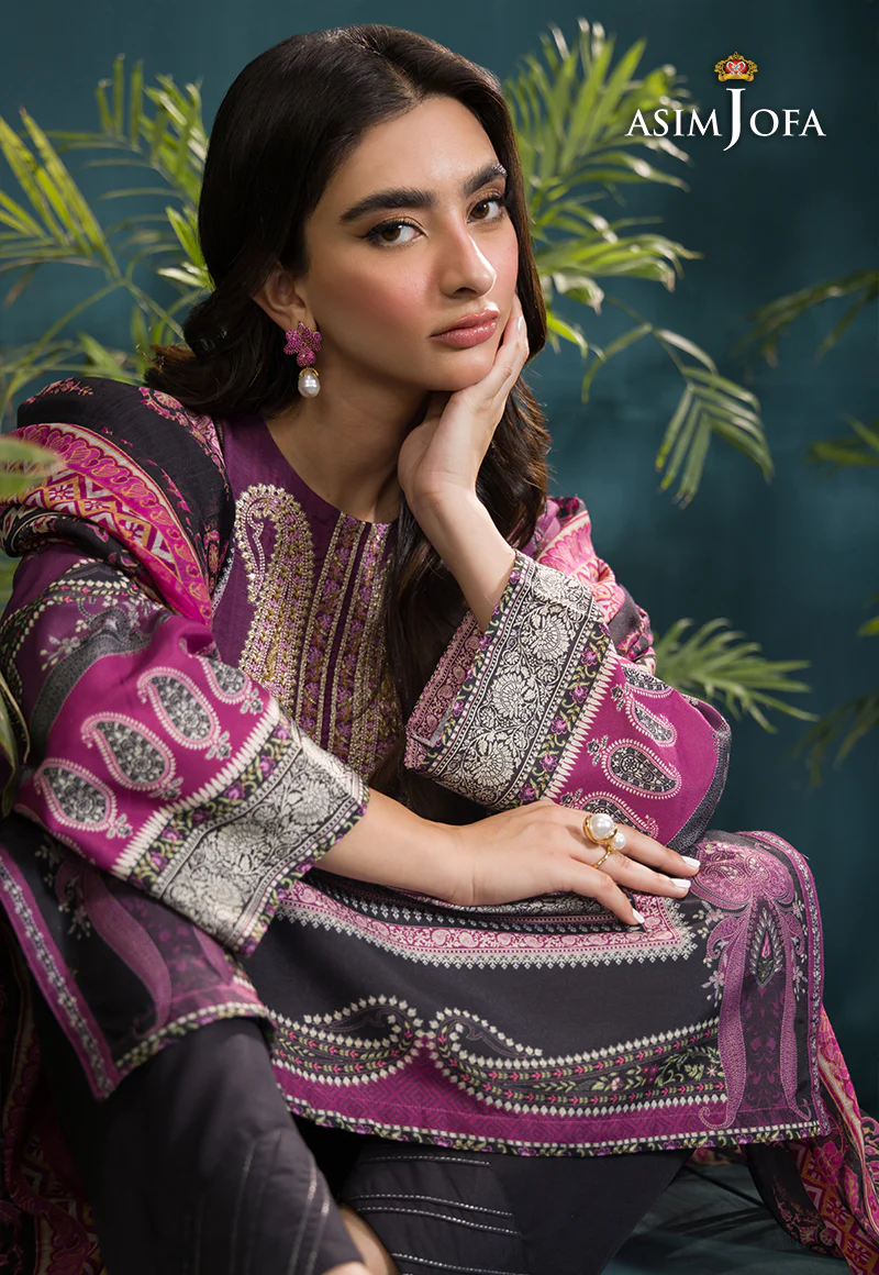 AJGR-16 EMBROIDERED SWISS LAWN 3 PCS - Image 7