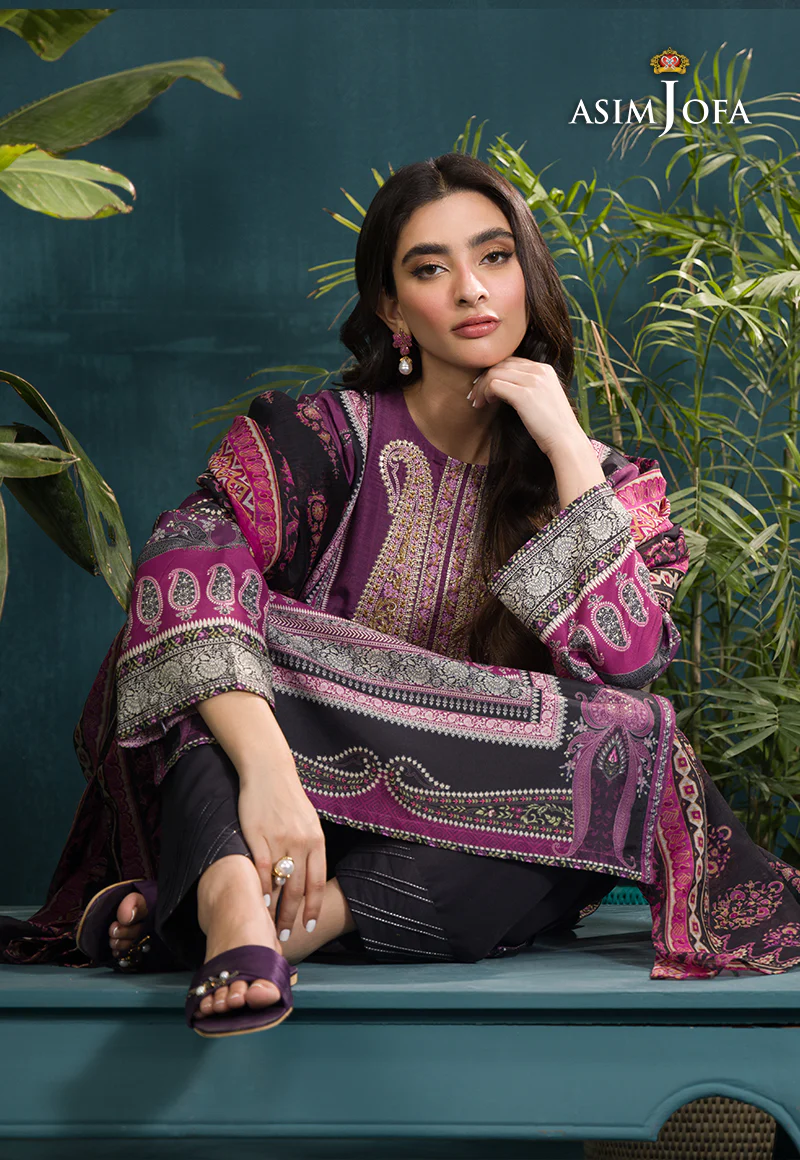 AJGR-16 EMBROIDERED SWISS LAWN 3 PCS - Image 8