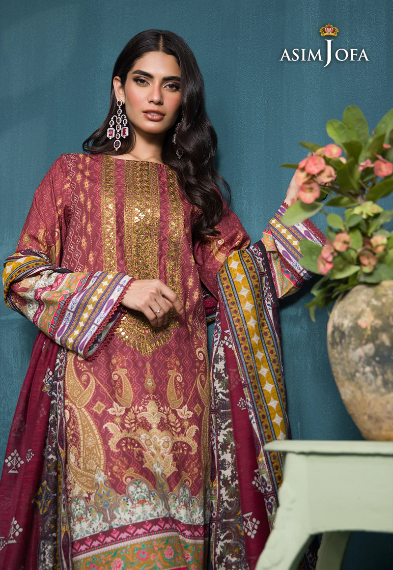 AJGR-19 EMBROIDERED SWISS LAWN 3 PCS - Image 4