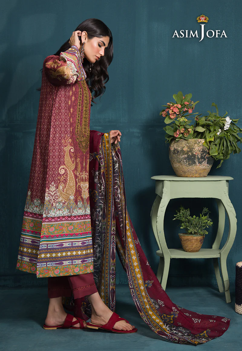 AJGR-19 EMBROIDERED SWISS LAWN 3 PCS - Image 5