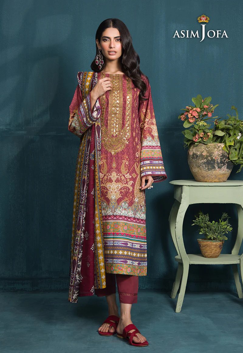 AJGR-19 EMBROIDERED SWISS LAWN 3 PCS - Image 7