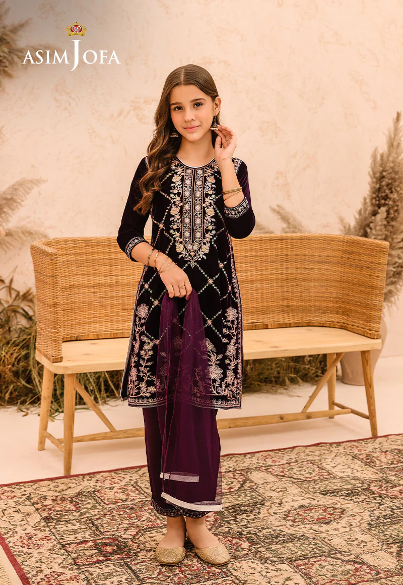 AJKV-08 EMBROIDERED VELVET 3 PCS - Image 2