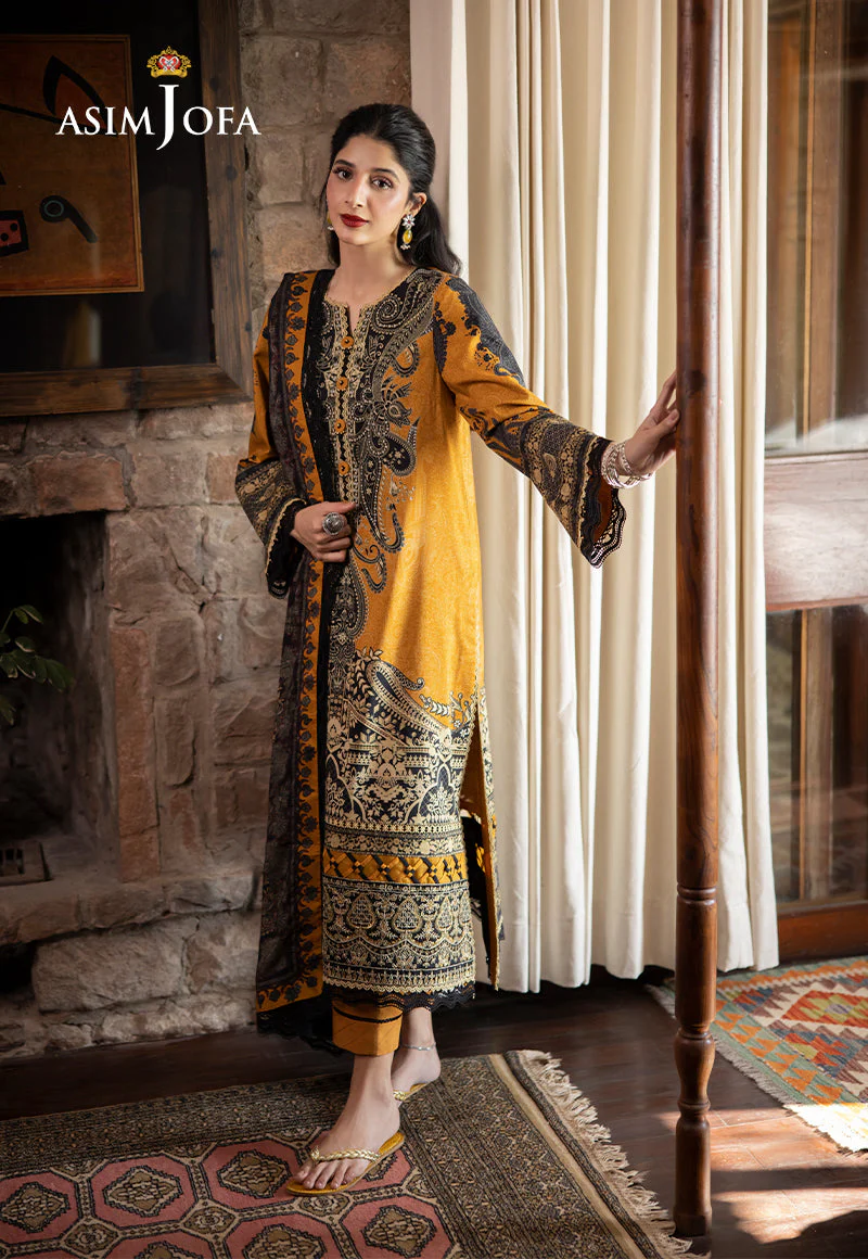 AJUWD-23 EMBROIDERED VISCOSE 3 Pcs