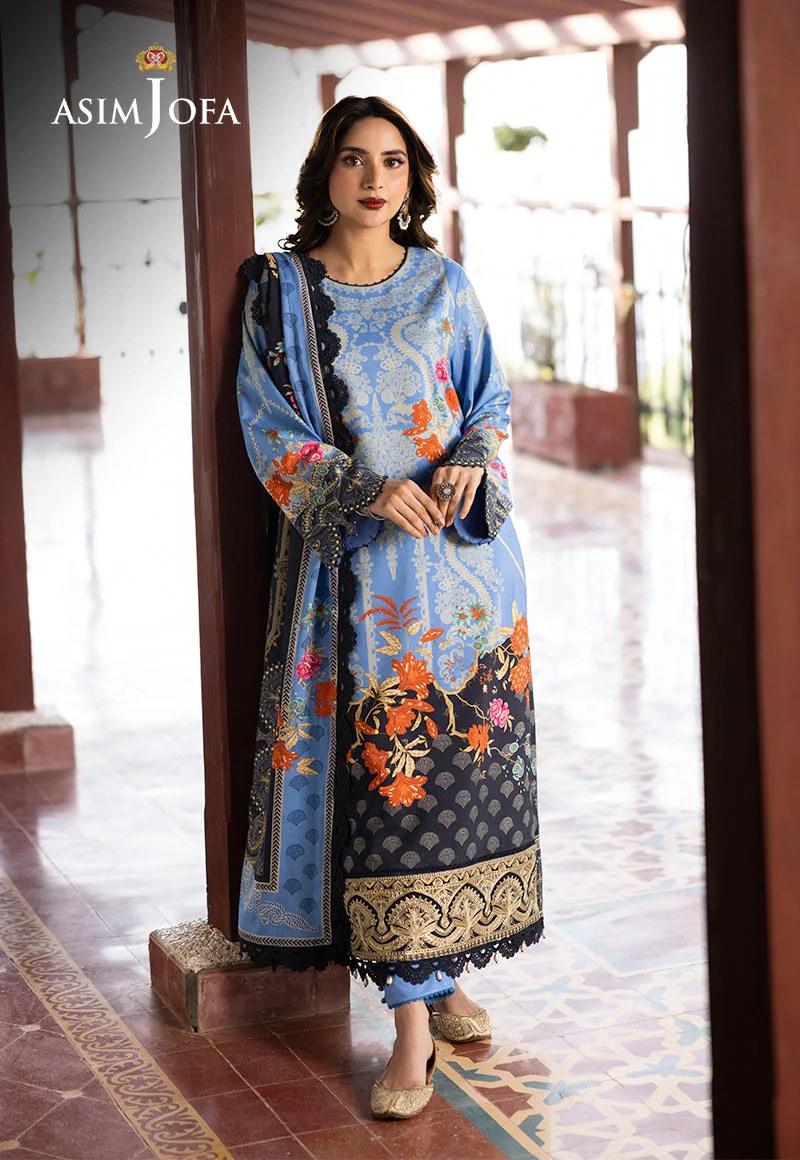 AJUWD-25 EMBROIDERED VISCOSE 3 Pcs