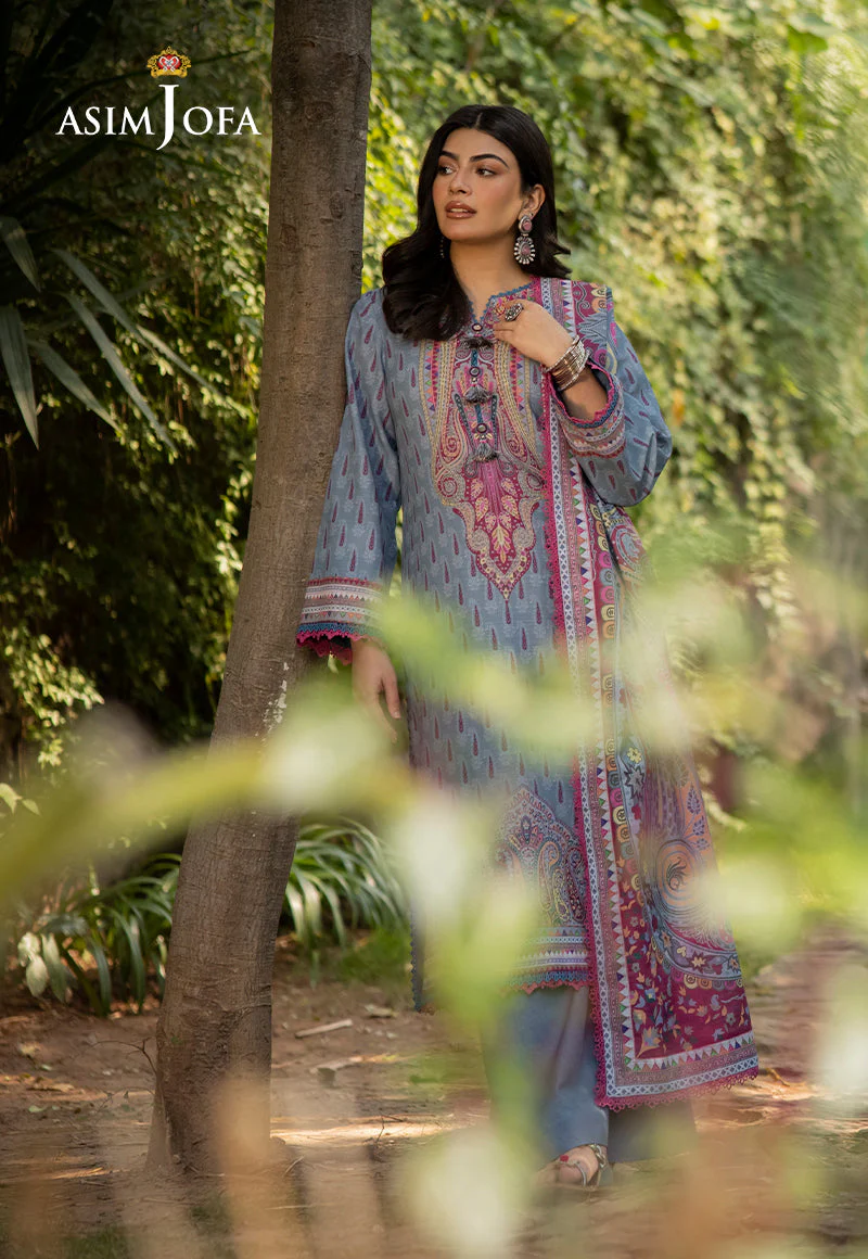 AJUWD-45 PRINTED KHADDAR 3 Pcs - Image 2